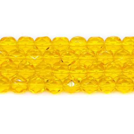 6FC225-A: CZ FACET RD TRANS LT MED Yellow 6MM-300PC