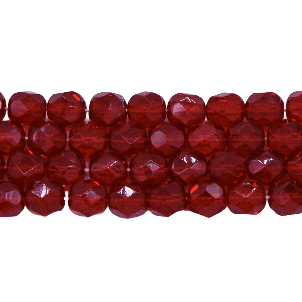 6FC245: CZ FACET RD DK Ruby 6MM 300PC