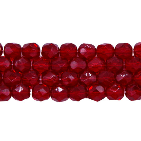 6FC245: CZ FACET RD DK Ruby 6MM 300PC