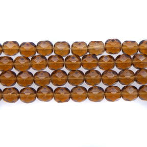 6FC257: CZ FACET RD TRANS Smoke Topaz 6MM-300PC