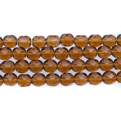 6FC257R: CZ FACET RD Trans Smoke Topaz 6mm 50PC