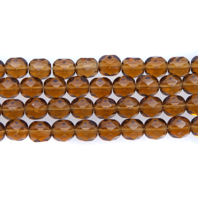 6FC257R: CZ FACET RD Trans Smoke Topaz 6mm 50PC