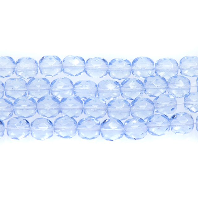 6FC272: CZ FACET RD TRANS LT Sapphire 6MM-300PC