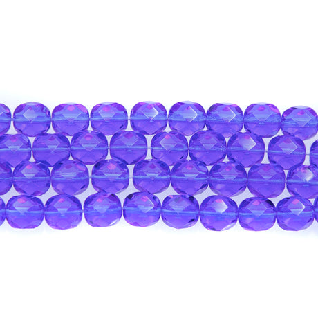 6FC275R: CZ Faceted Rd Trans Sapphire 6mm 50PC