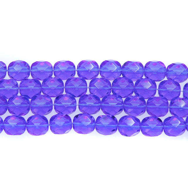 6FC275R: CZ Faceted Rd Trans Sapphire 6mm 50PC