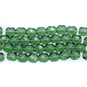 6FC283-D: CZ FACET RD TRANS DK Olive Green 6MM-300PC
