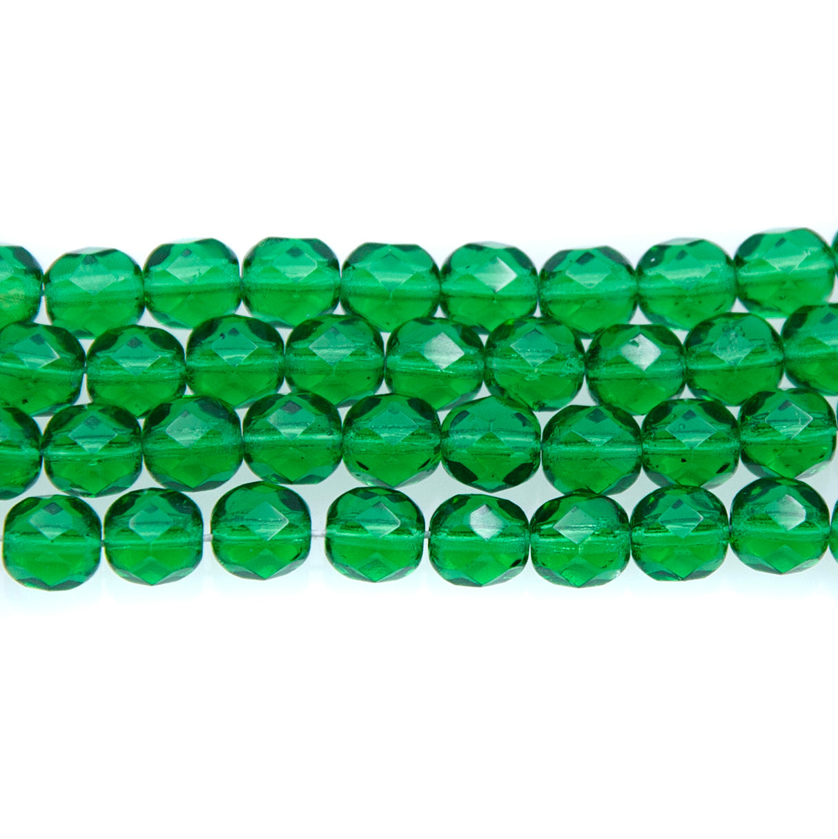 6FC284-D1R: CZ FACET RD Trans MED DK Christmas Green 6mm 50PC