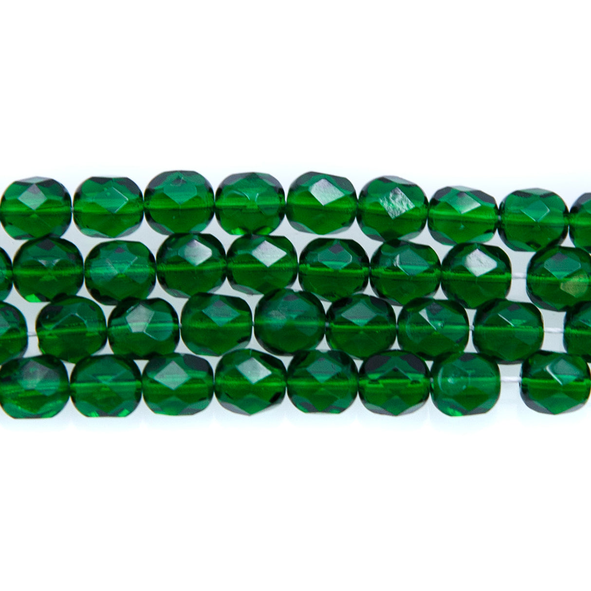 6FC284-DR: CZ FACET RD Trans DK Christmas Green 6mm 50PC