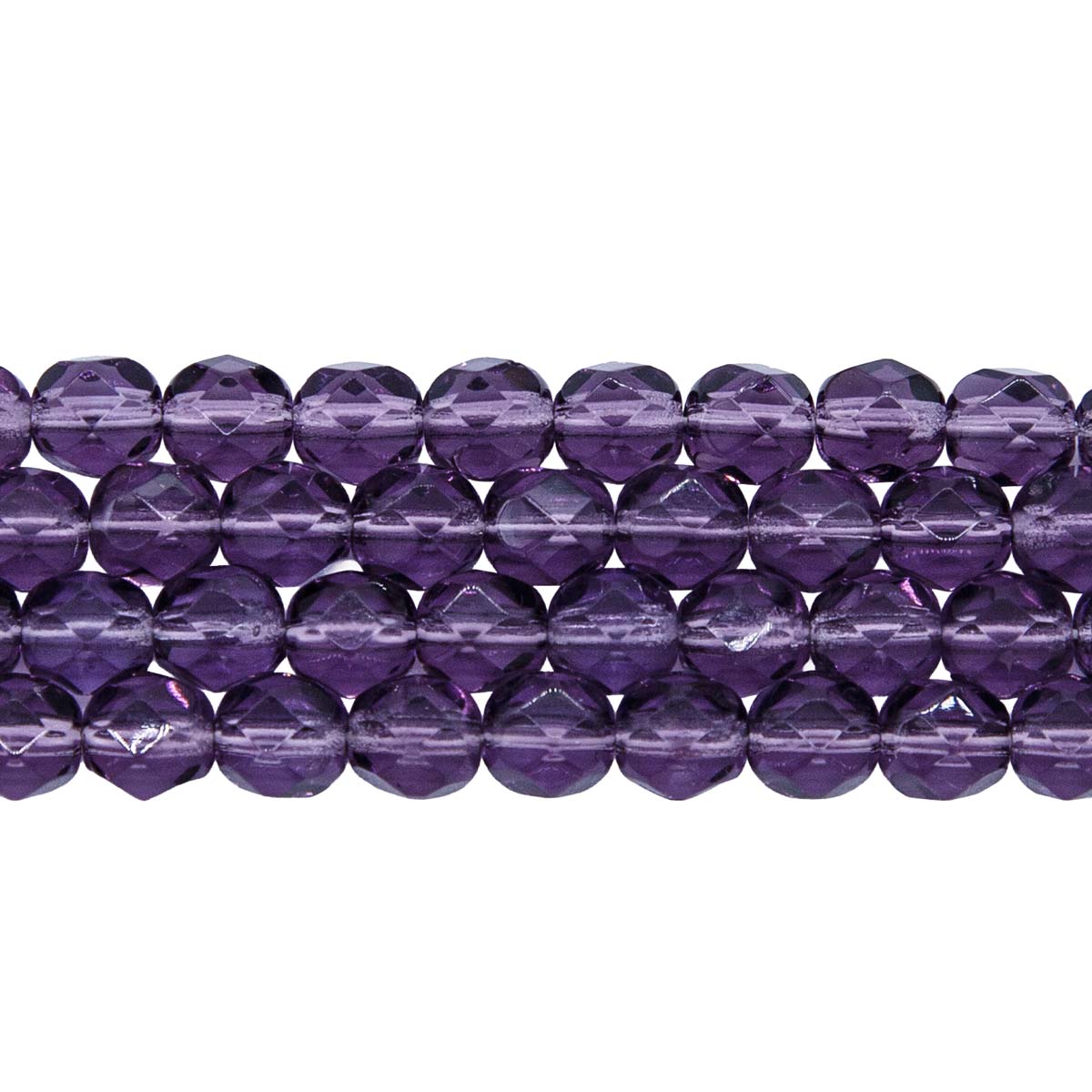 6FC299-5R: CZ FACET RD Trans DK Plum 6MM-50PPK