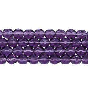 6FC299-5R: CZ FACET RD Trans DK Plum 6MM-50PPK