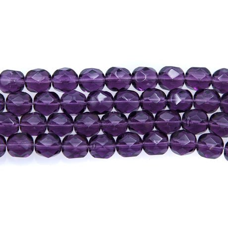 6FC299-7R: CZ FACET RD Trans Deep Plum 6mm-50PC