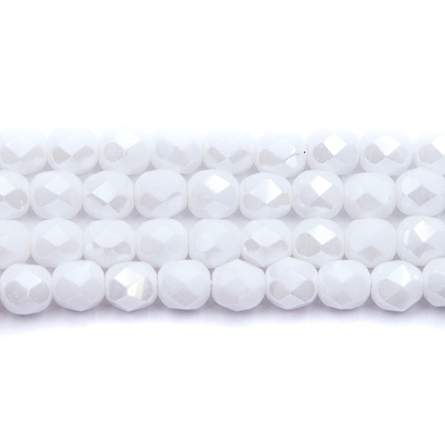 6FC312-WA: CZ FACET RD Alabster Wedding Luster 6mm-300PC