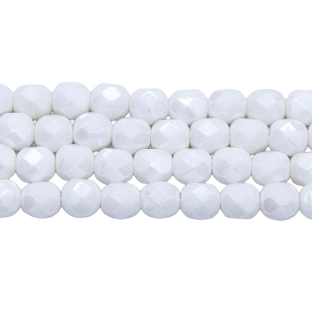 6FC312R: CZ FACET RD Opaque White Luster 6mm-50PC
