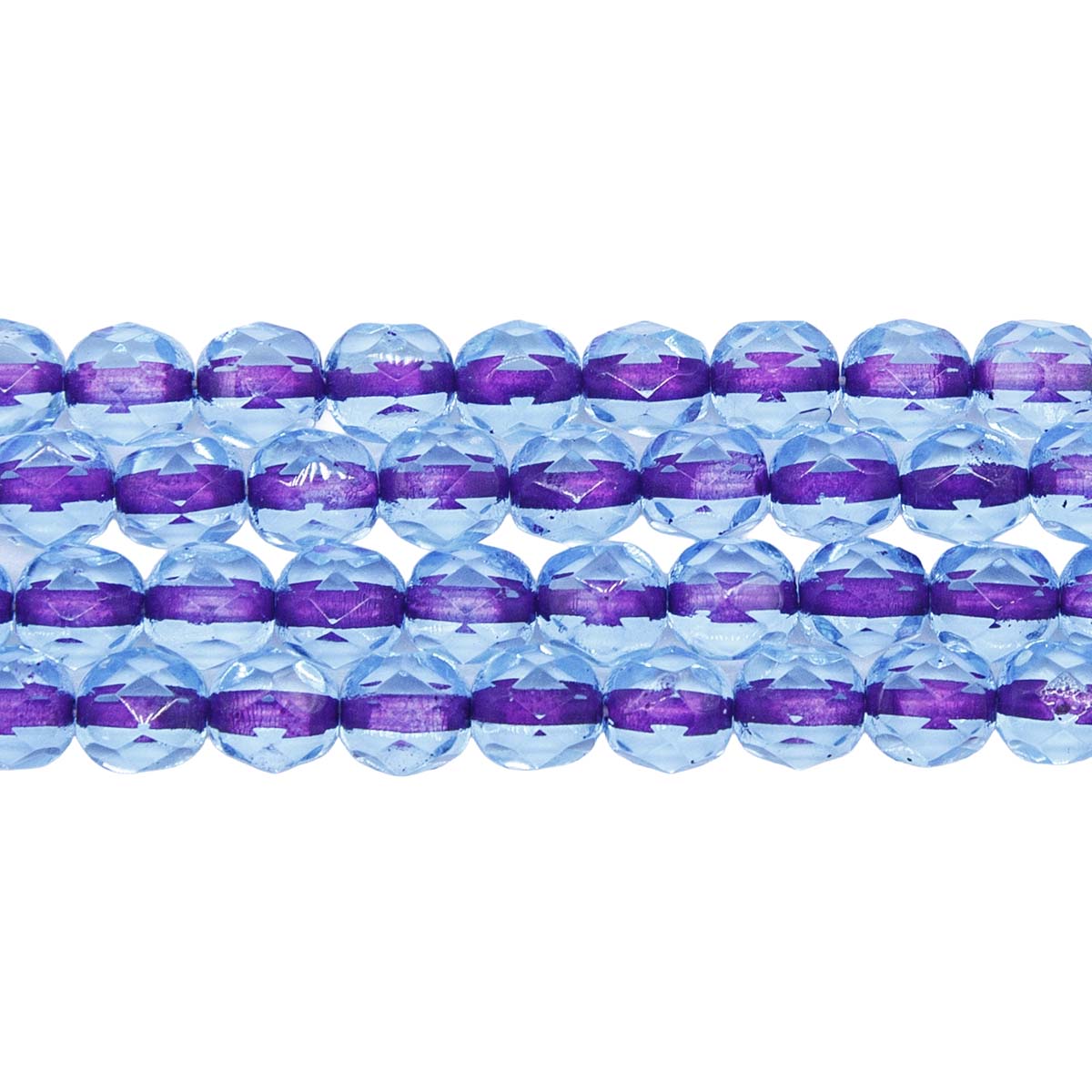 6FC3262-L: CZ Faceted Rd Color Lined Lilac In Aqua 6mm - 300Pc