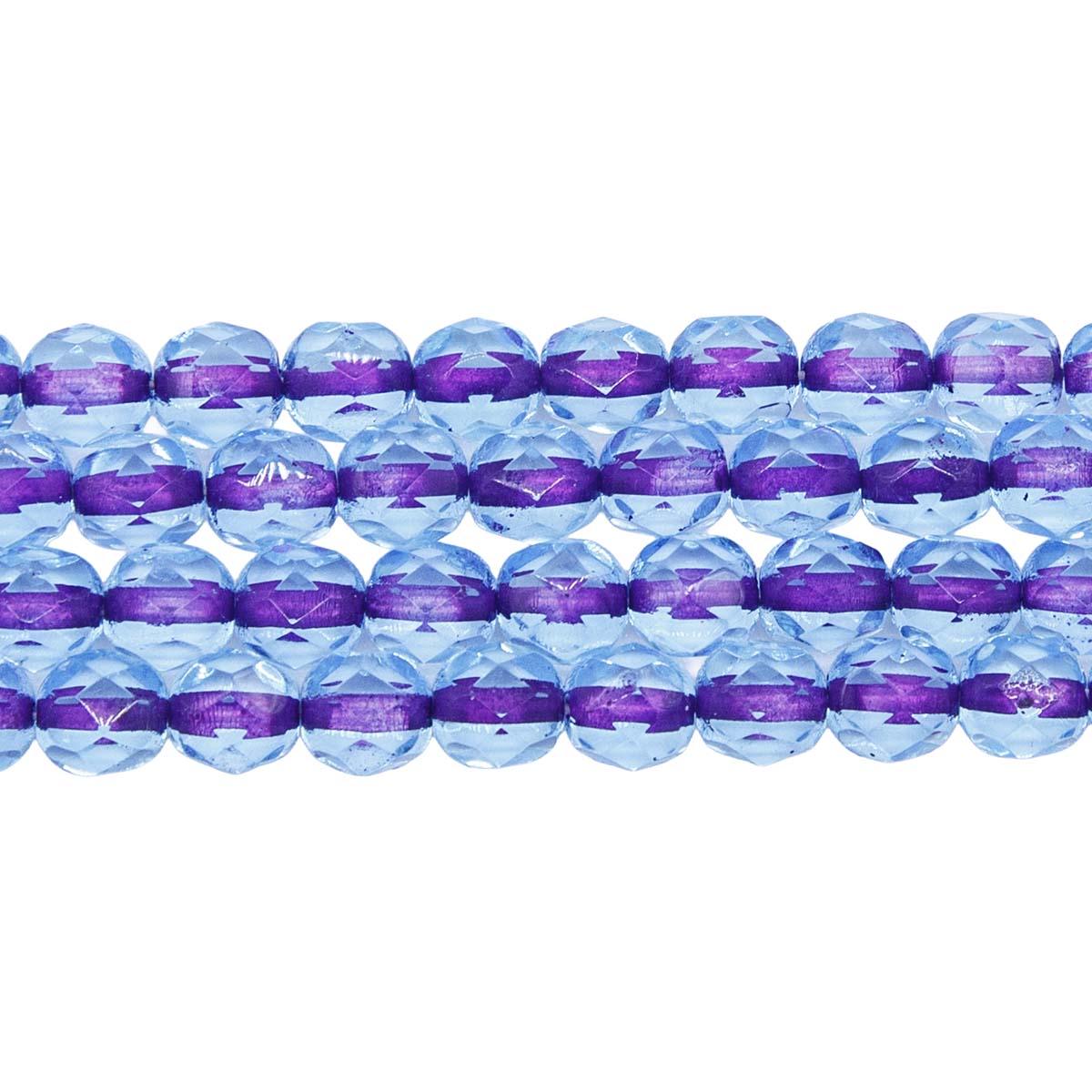 6FC3262-LR: CZ FACET RD Color Lined Lilac In Aqua 6mm - 50PC