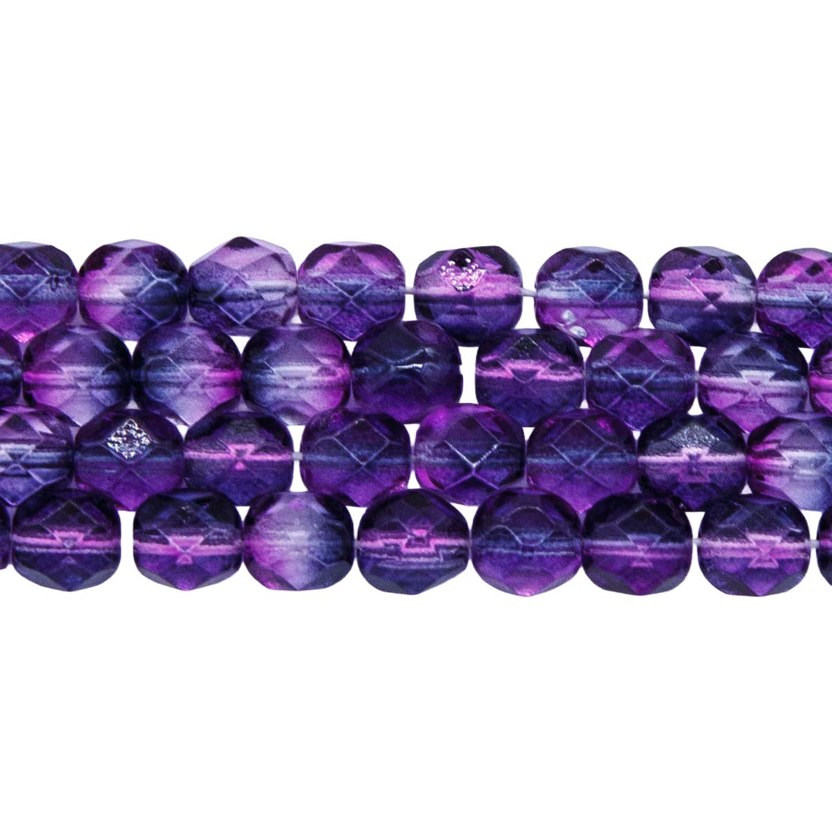 6FC5299-PCR: CZ FACET RD 2 Tone Fuchsia/amethyst 6mm-50PC