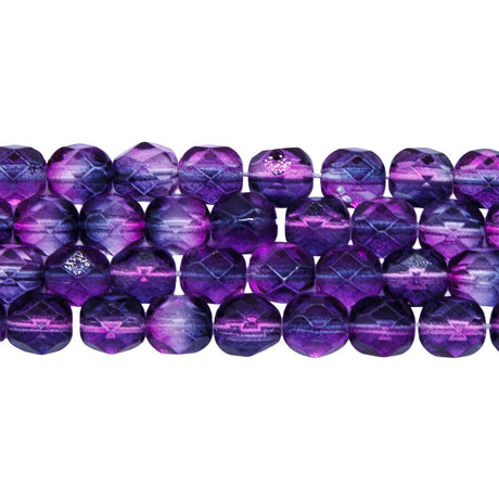 6FC5299-PCR: CZ FACET RD 2 Tone Fuchsia/amethyst 6mm-50PC