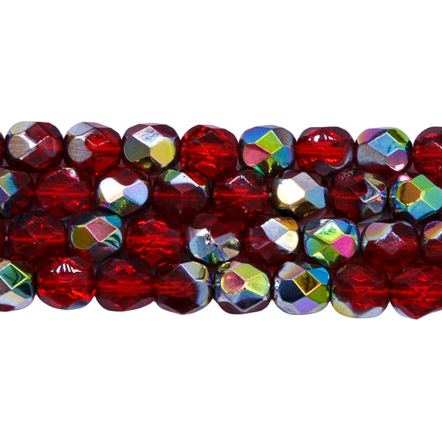 6FC544-VR: CZ FACET RD Ruby Vitrail 6mm-50PC