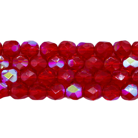 6FC544R: CZ FACET RD Ruby AB 6mm-50PC