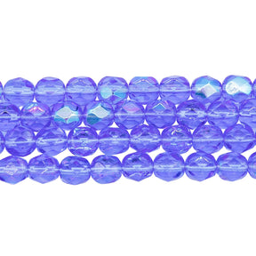 6FC574R: CZ FACET RD Sapphire AB 6mm-50PC