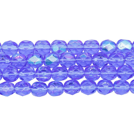6FC574R: CZ FACET RD Sapphire AB 6mm-50PC