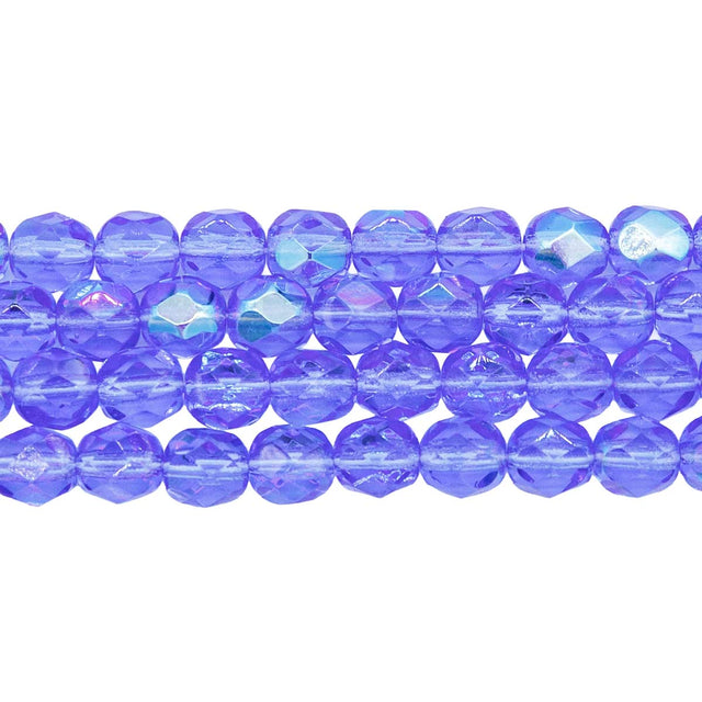 6FC574R: CZ FACET RD Sapphire AB 6mm-50PC