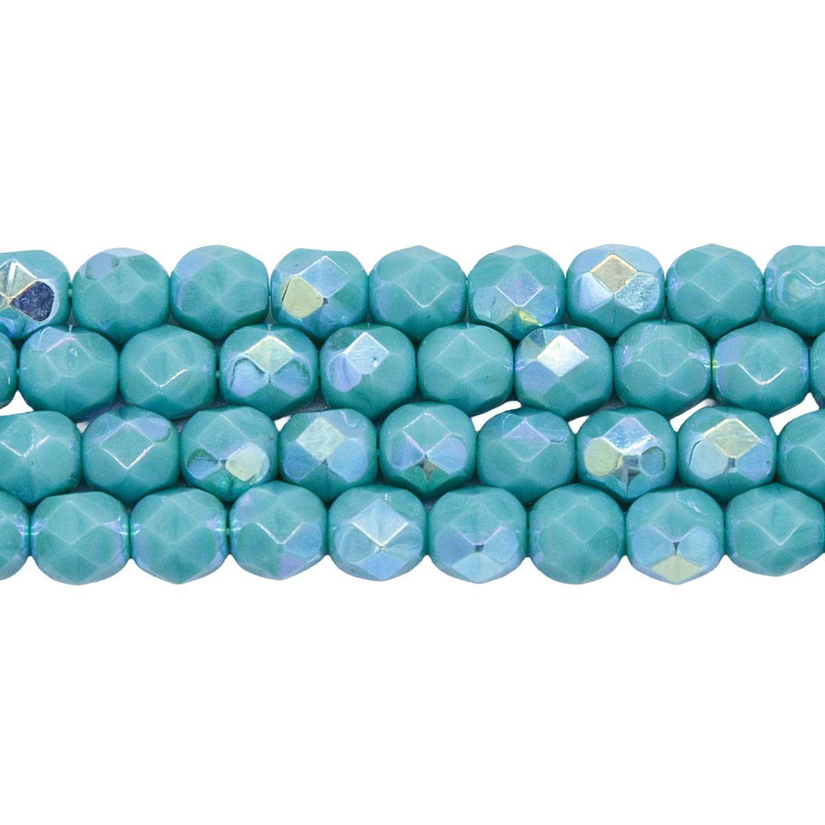 6FC585-OP: CZ FACET RD Turquoise Green AB 6mm-300PC