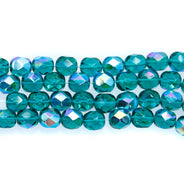 6FC587R: CZ FACET RD DK Emerald AB 6mm-50PC