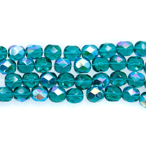 6FC587R: CZ FACET RD DK Emerald AB 6mm-50PC