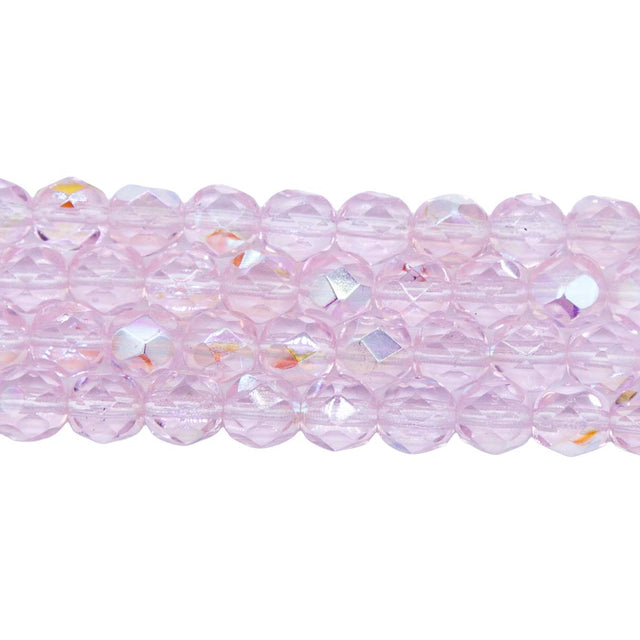 6FC592-2: CZ FACET RD True Pink AB 6mm-300PC