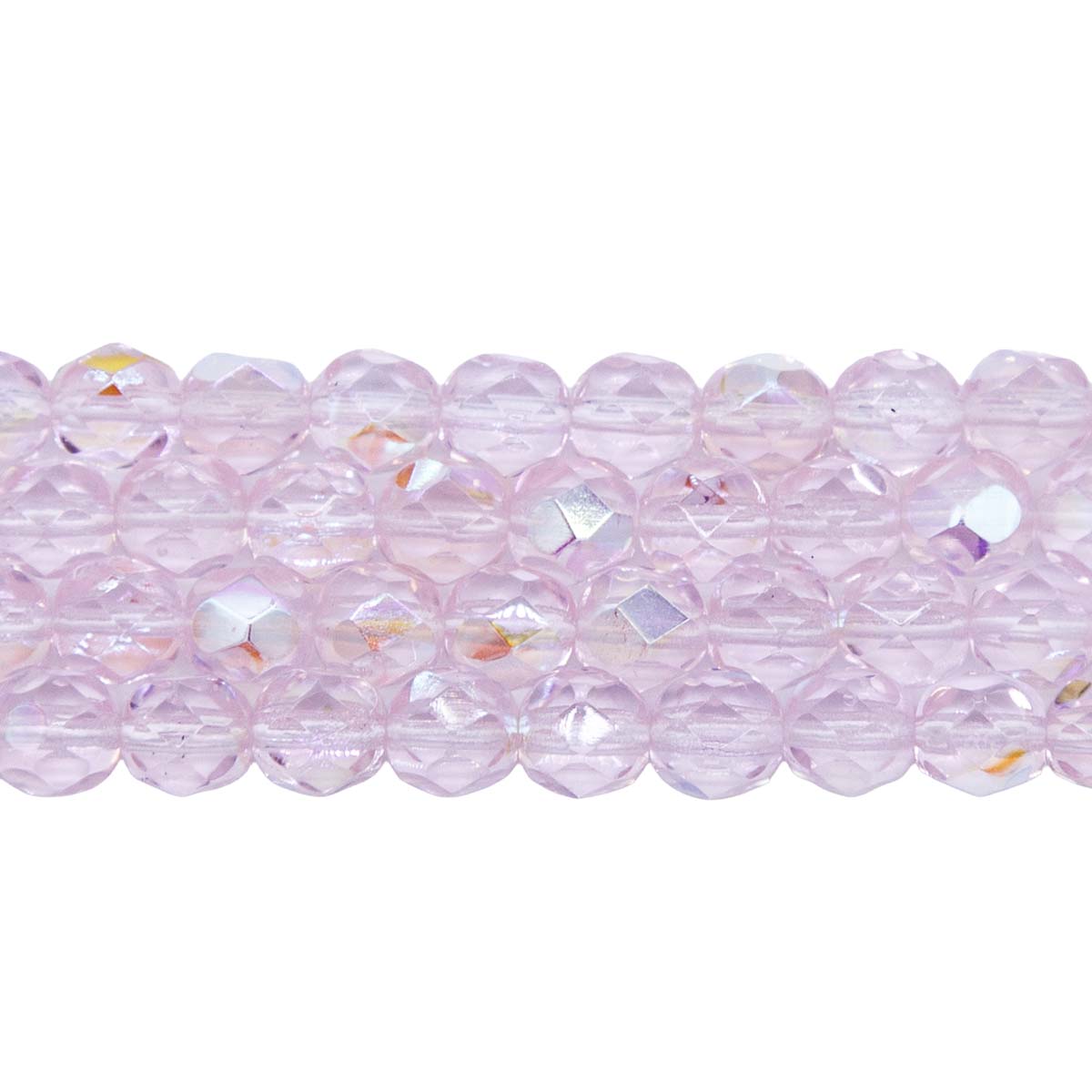 6FC592-2R: CZ FACET RD True Pink AB 6mm 50PC