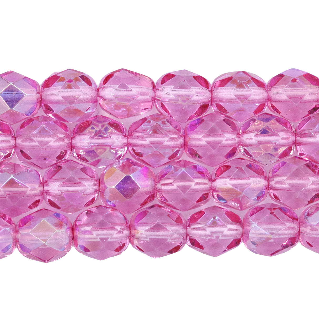 6FC594-ACR: CZ FACET RD DK Rose Pink Coated AB 6mm-50PC