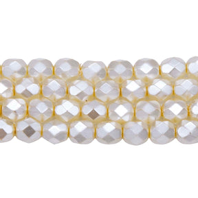 6FC614-TR: CZ FACET RD Pearl Off White On Crystal 6mm 50PC