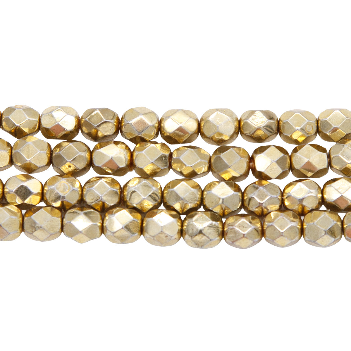 6FC854-F: CZ Faceted Round Full Coat Gold 6mm - 300PC