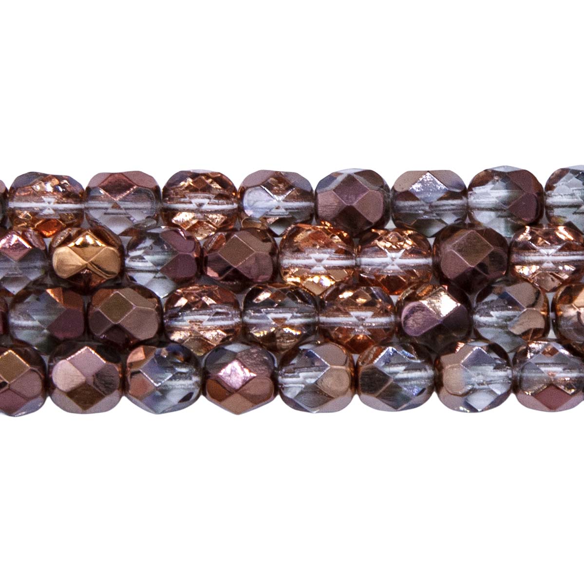 6FC854: CZ Faceted Round Golden Copper 6mm - 300PC
