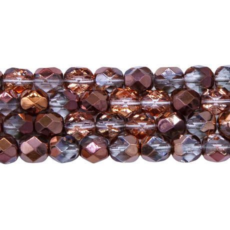 6FC854R: CZ Faceted Round Golden Copper 6mm - 50PC