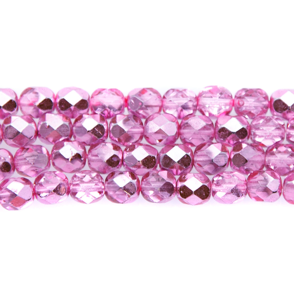 6FC893-FH: CZ FACET RD DK Pink Fuchsia Half Coated 6mm-300PC