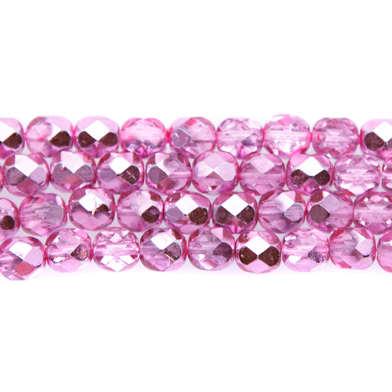 6FC893-FH: CZ FACET RD DK Pink Fuchsia Half Coated 6mm-300PC