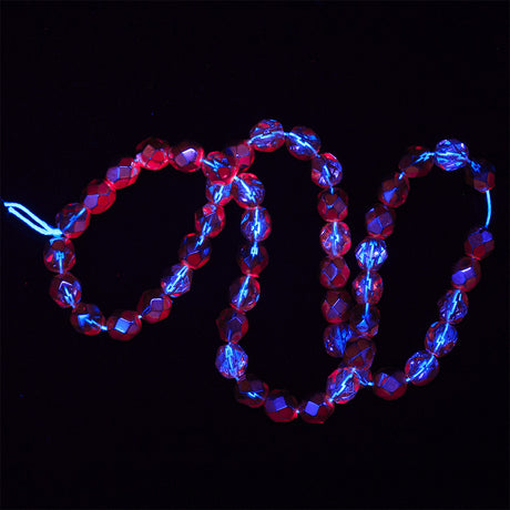 6FC893-FH: CZ FACET RD DK Pink Fuchsia Half Coated 6mm-300PC