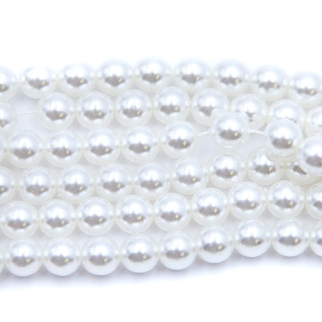6GP612: CZ Glass Pearl White 6mm - 300PC