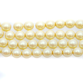 CZ Glass Pearl Iridescent Cream 6mm-50PC