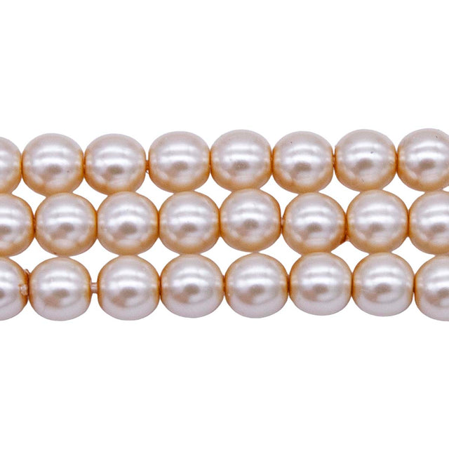 6GP616R: CZ Glass Pearl Parchment 6mm - 50PC
