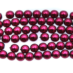 6GP648R: CZ Glass Pearl Bright Metallic Red 6mm-50PC