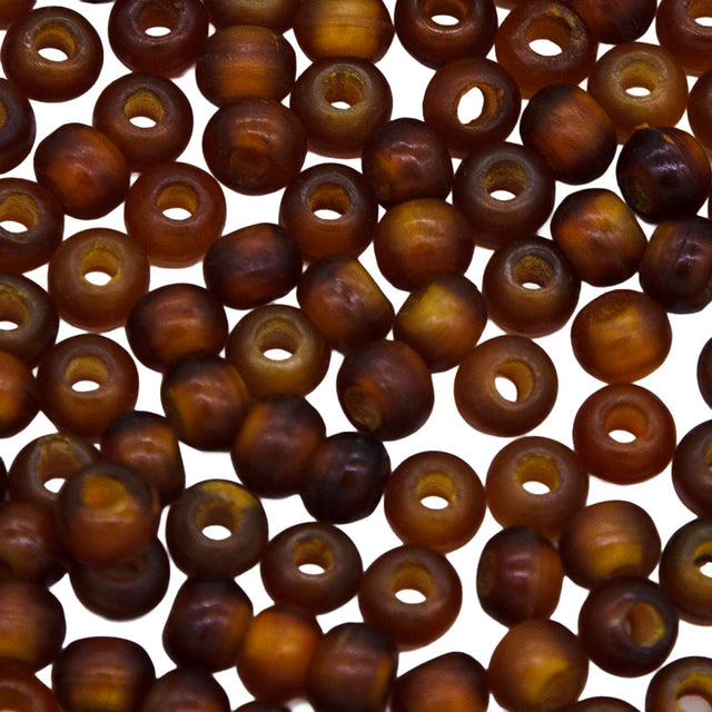 6HR255: Horn Round Amber 6-7mm 150 Pieces