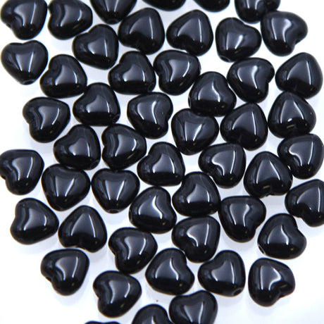 6HT109: CZ Heart Black 6mm 50 Pieces