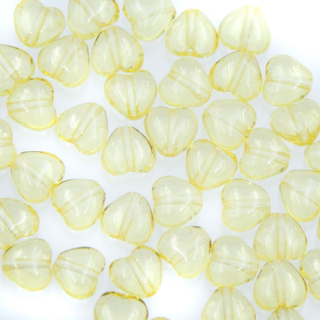 6HT221: CZ Heart Pale Jonquil 6mm 50 Pieces