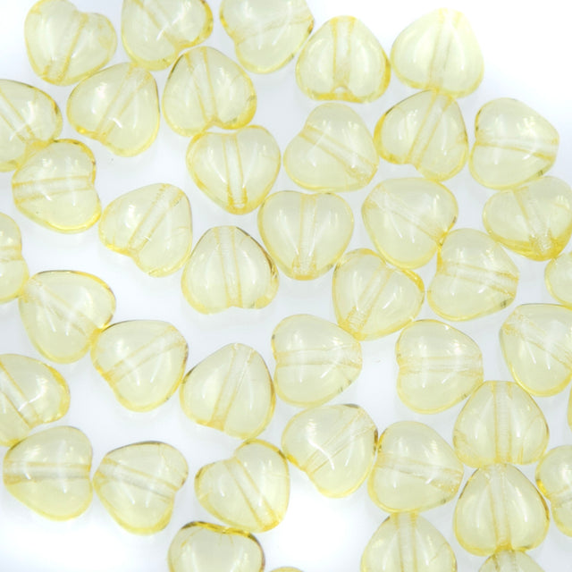 6HT221: CZ Heart Pale Jonquil 6mm 50 Pieces