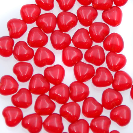 6HT244: CZ Heart Transparent Siam 6mm 50 Pieces
