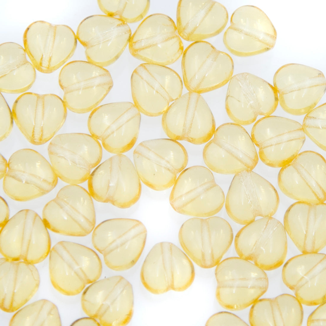 6HT254: CZ Heart Golden Topaz 6mm 50 Pieces