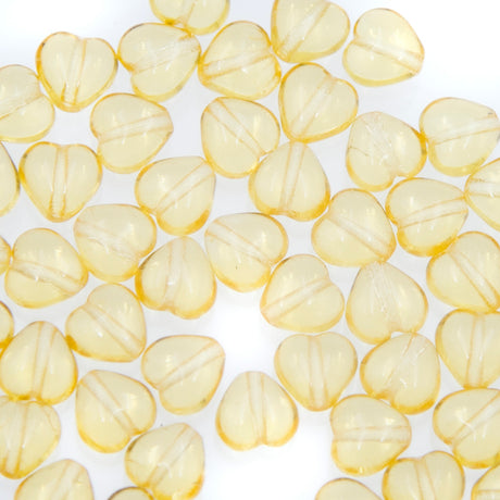 6HT254: CZ Heart Golden Topaz 6mm 50 Pieces